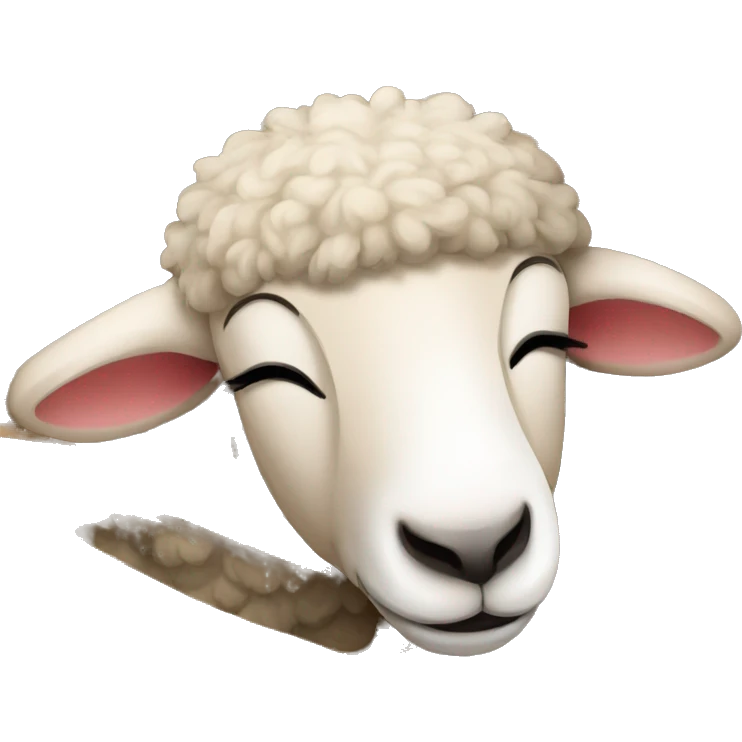 Sheep sleeping in the hay emoji