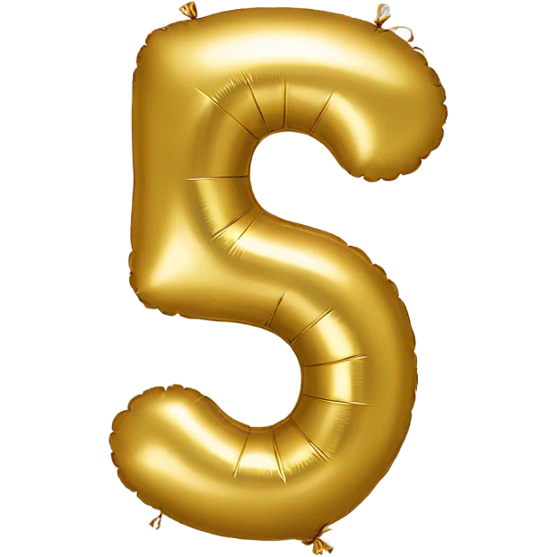 Gold balloon number 6 emoji