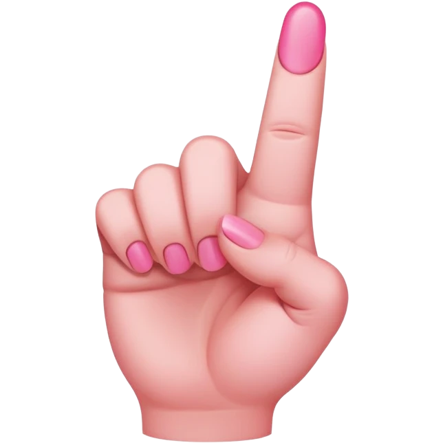 Pink middle finger emoji