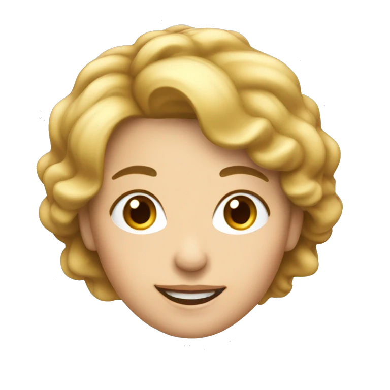 Mujer de 50 años cabello rubio corto está feliz emoji