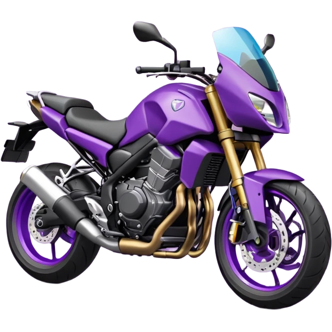 Créer un emoji copiable sur mon système iOS avec une moto mt07 noir mate / violet plus foncé que tu as et iridescent. le style de la mt07 doit être en sport. emoji