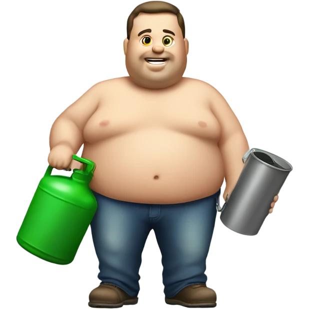 Fat guy with gas can emoji