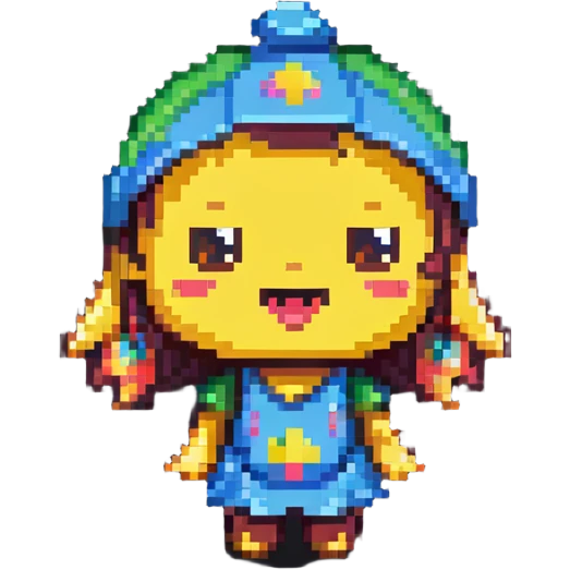 playful cartoon character, chibi proportions, cheerful pose emoji
