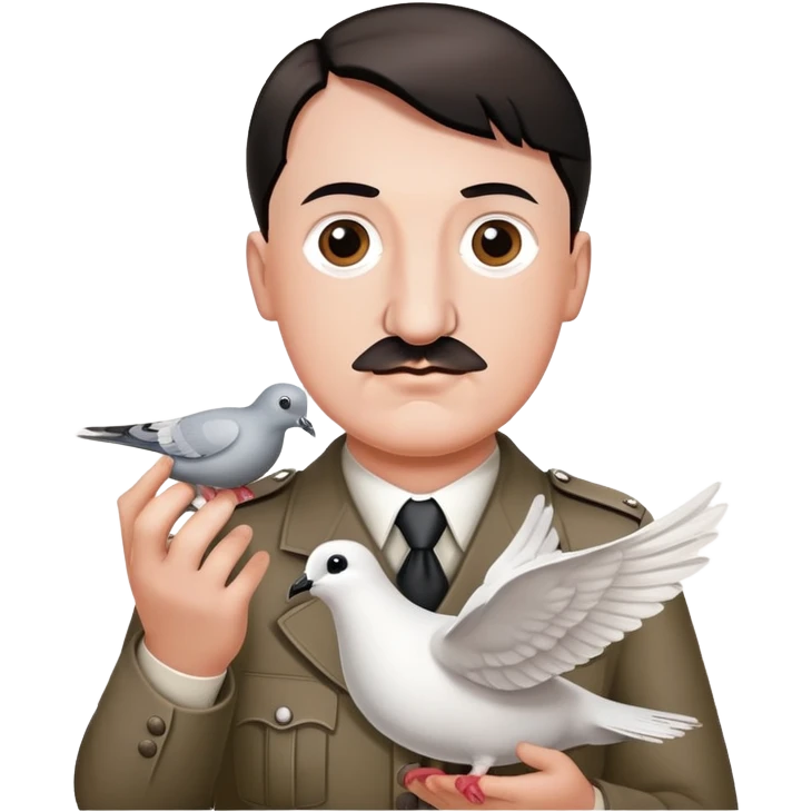 Hitler handling a love  emoji