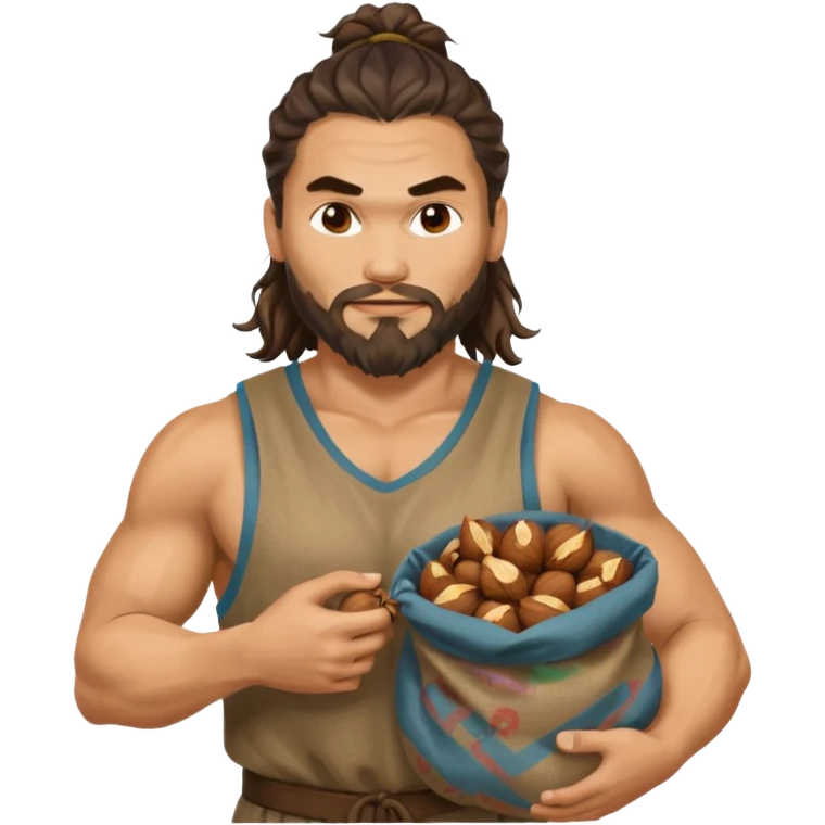 Jason mamoa holding a sack of nuts emoji