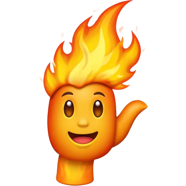 fire emoji with arm behind it behind it emoji