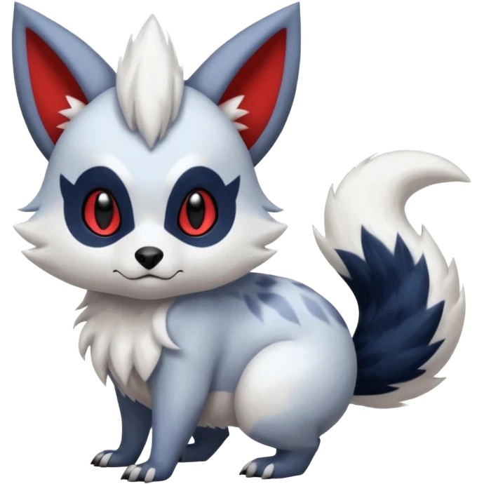 furry fuzzy Absol-Zorua-Furret-Zangoose-Chinchilla-fusion-animal-Fakémon-hybrid-creature  emoji