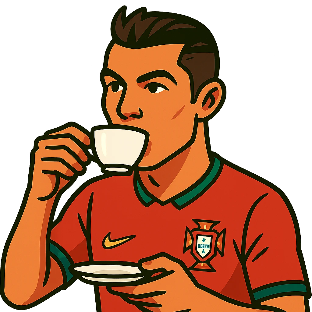 Cristiano Ronaldo drinking tea emoji