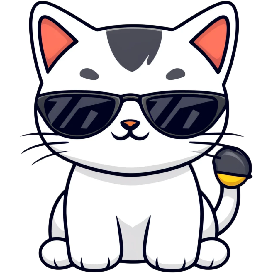Cat with sunglasses emoji