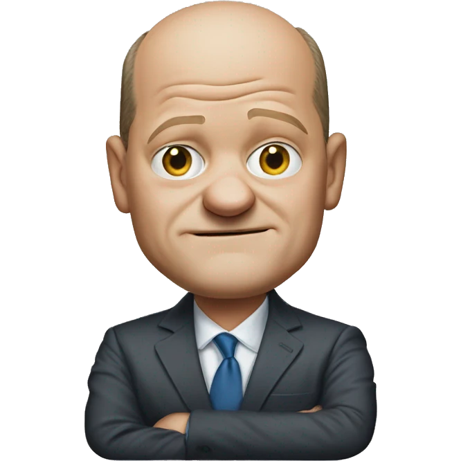 photorealistic Olaf Scholz shrugs emoji