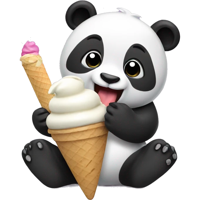 Panda eating ice cream emoji