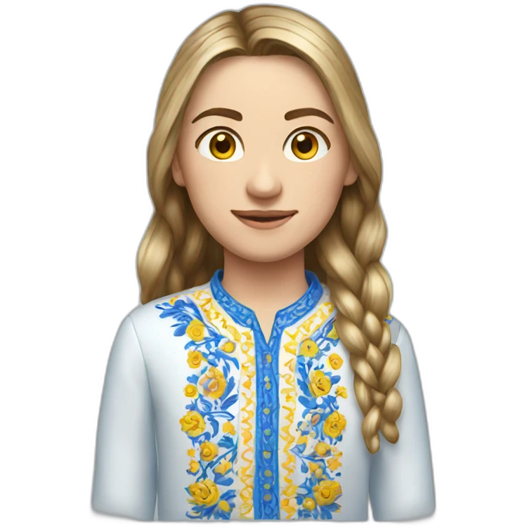 Ukrainian in embroidered shirt and blue trousers emoji