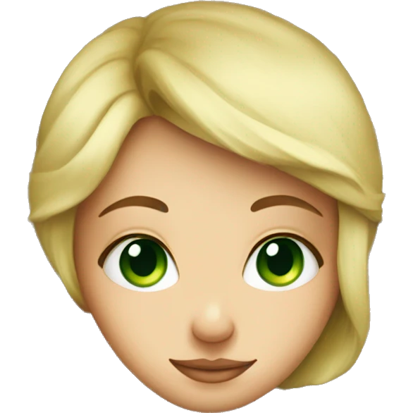 Cute blonde girl with green eyes being cozy on pillow emoji