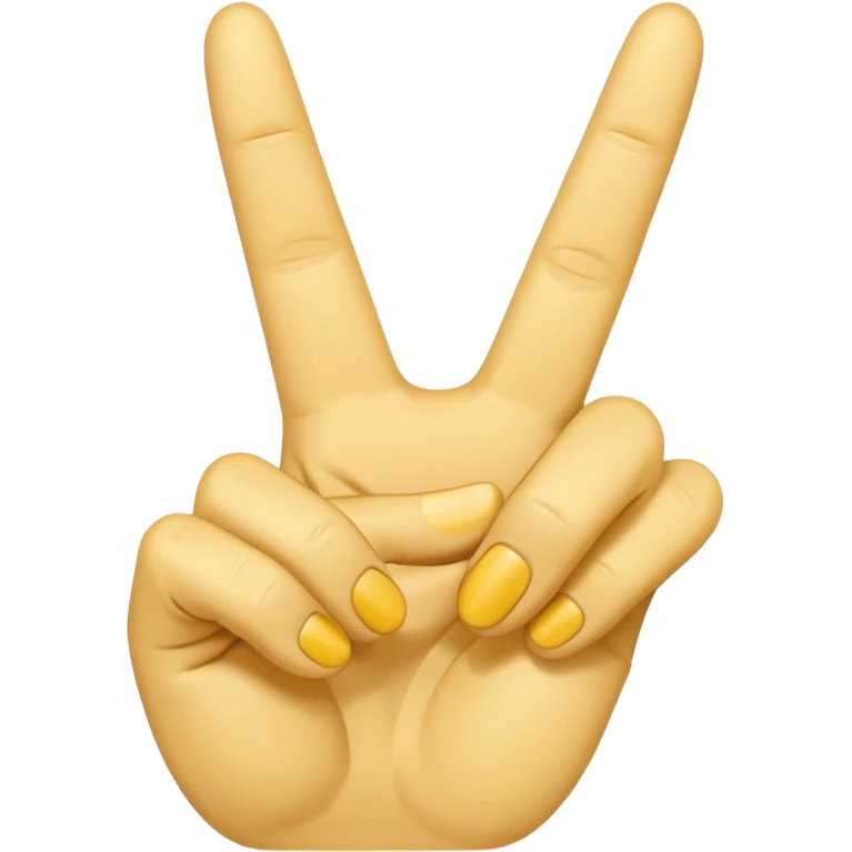 minimalist peace sign hand emoji, yellow, cartoon, two fingers emoji