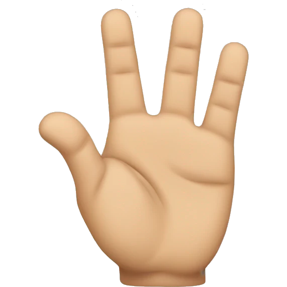 open palm with four fingers up and thumb tucked  emoji