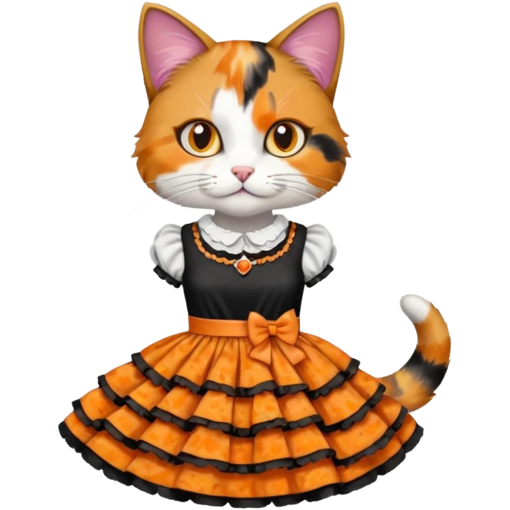 a cat wearing a dress emoji
