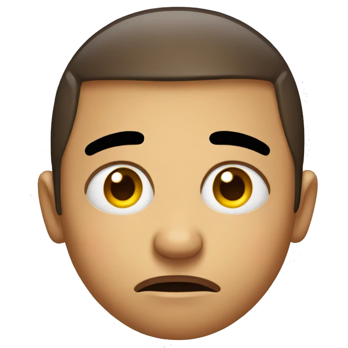 sad face with straight eyebrows emoji