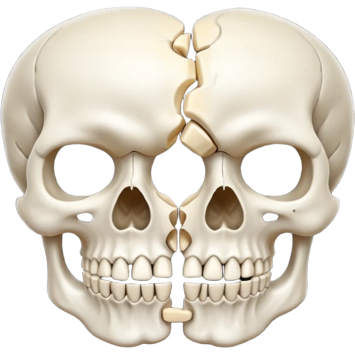 A skull split in half emoji