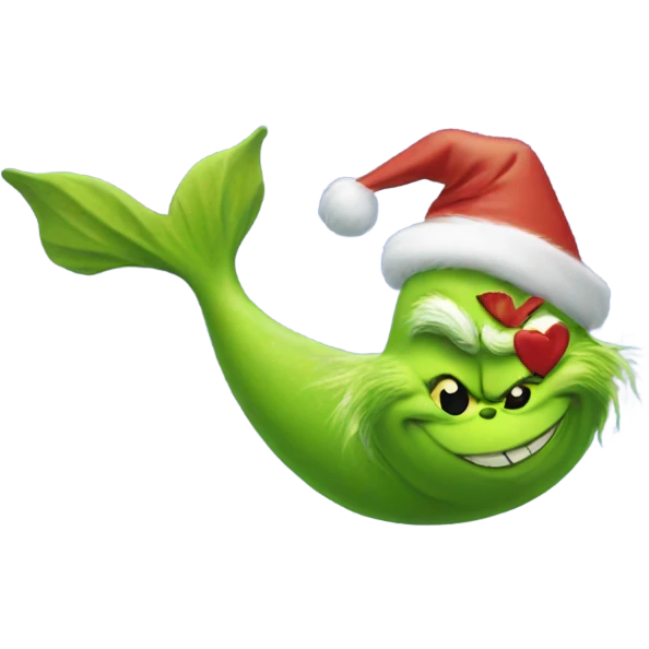 the grinch with a mermaid tail emoji