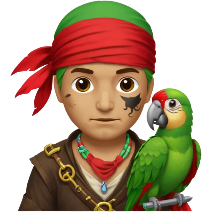 pirate and parrot emoji