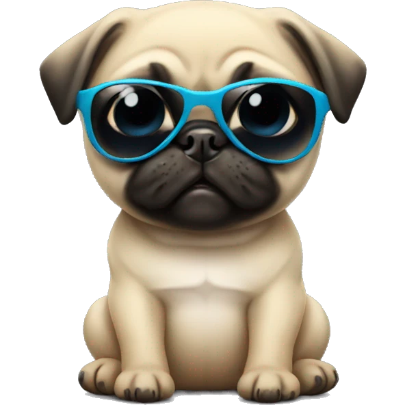 Baby Pug with sunglasses emoji