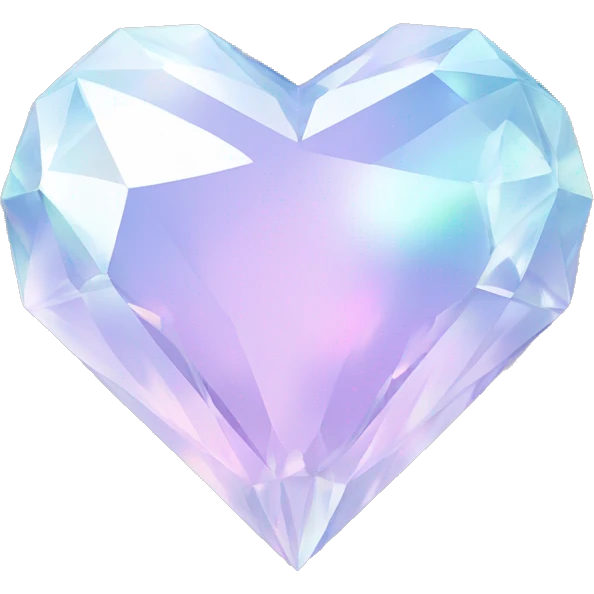 Pastel White iridescent diamond heart emoji