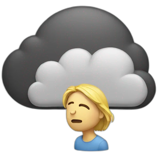 thinking about something with cloud emoji