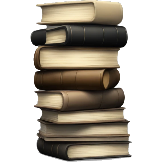 Pile of aesthetic books in neutral colours on black background  emoji