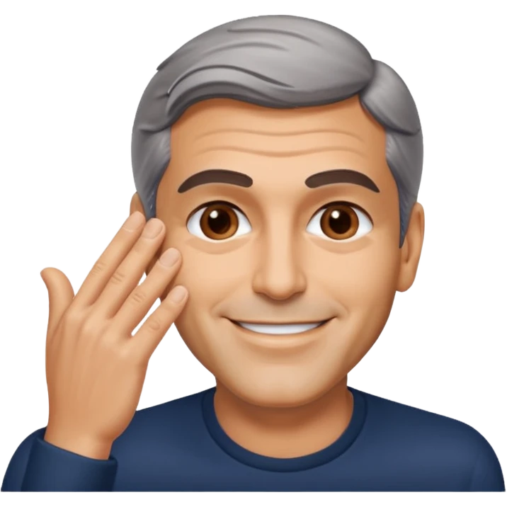 George clooney hand on face emoji