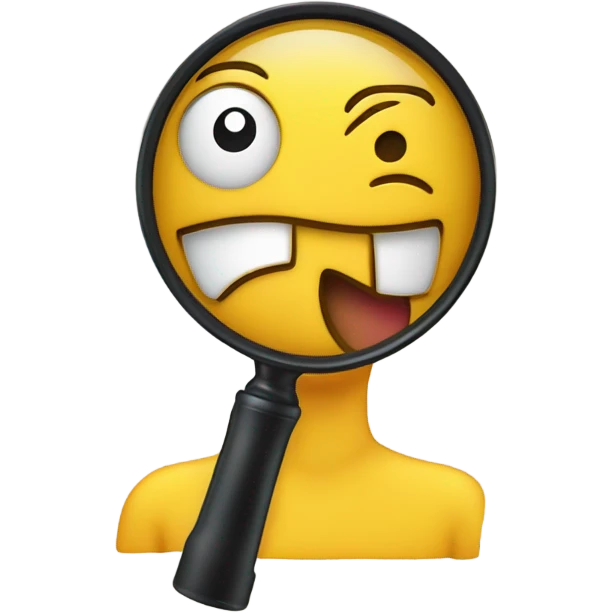 emoji face using a magnifying glass  emoji