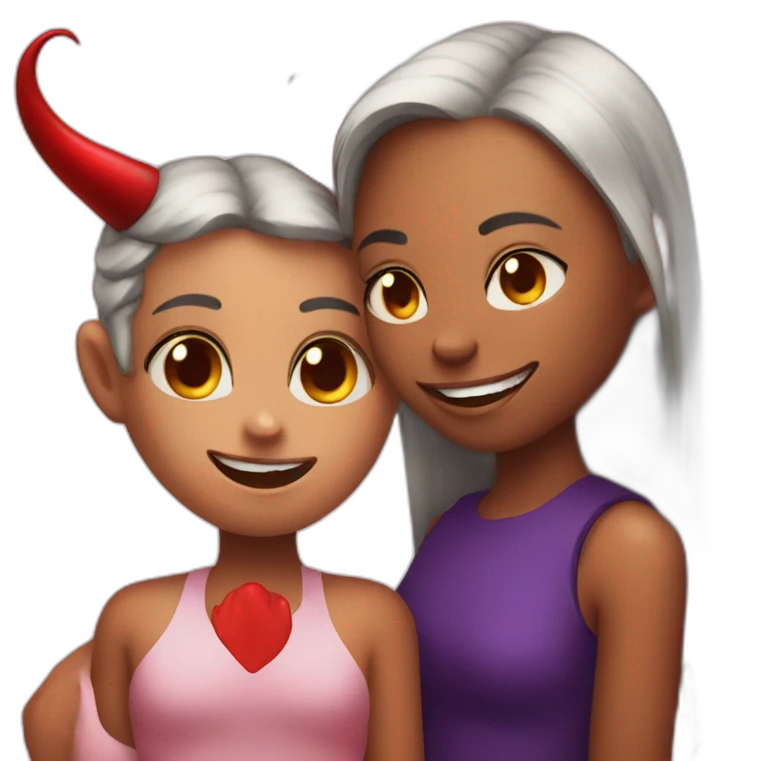 Devil with lgbt girl emoji
