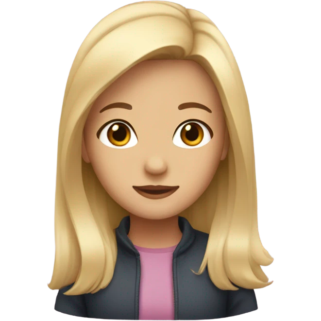 a girl with blonde hair and brown eyes emoji