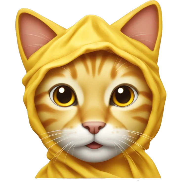 yellow cat with shower cap emoji