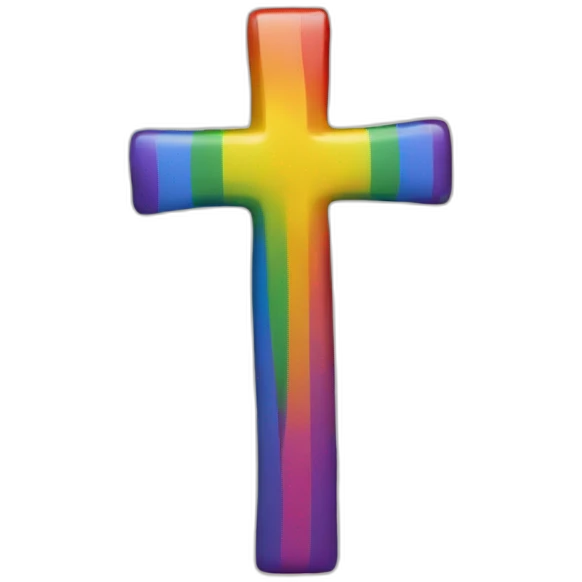 LGBT+ flag cross manji bouddhiste in the middle emoji