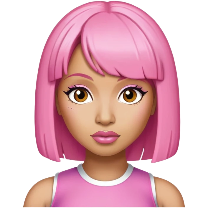 Nicki Minaj with a pink bob  emoji