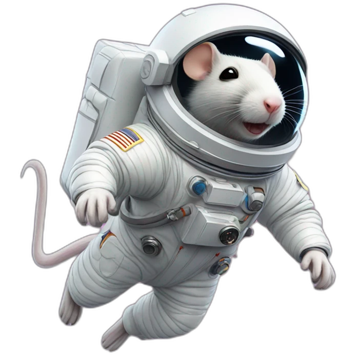 astronaut rat levitating emoji