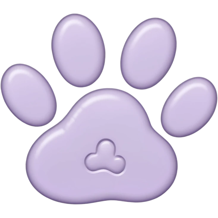 a very light pale pastel purple pawprint emoji
