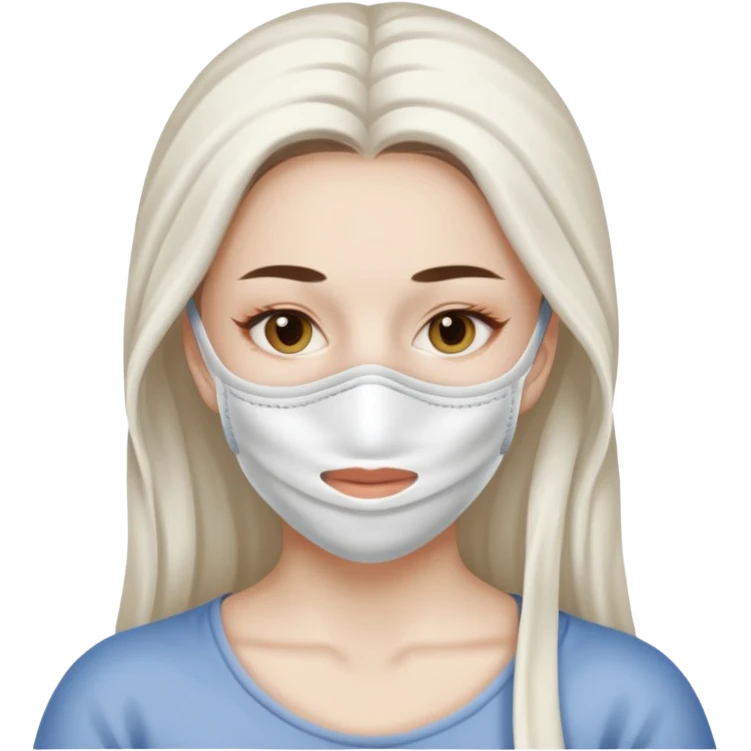 lady is relaxing with a facemask emoji