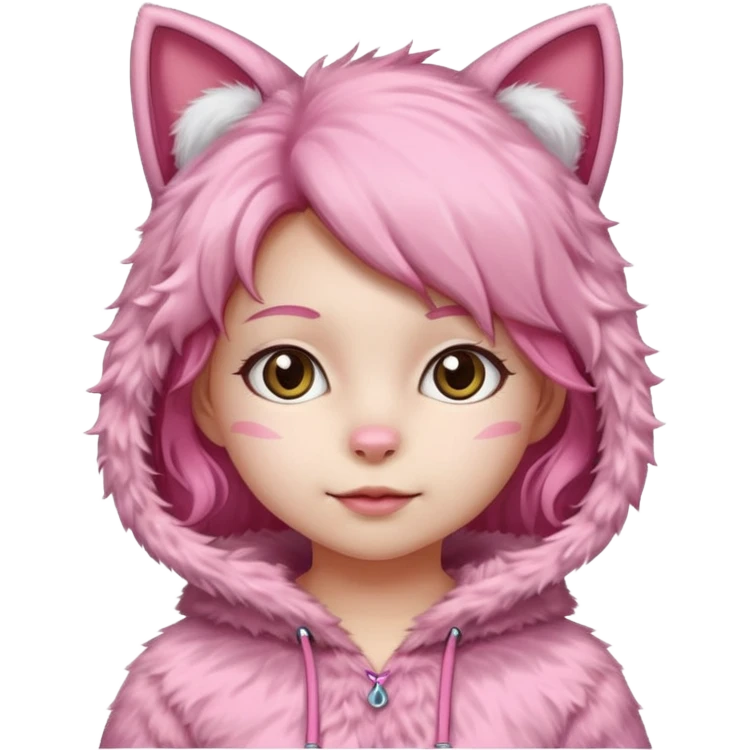 girl kid in pink cat costume emoji