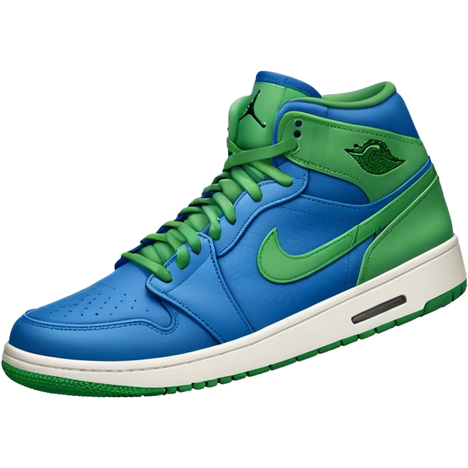 Tênis Nike azul e verde jordan emoji