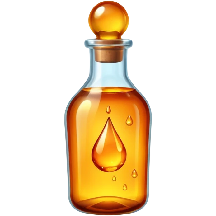 bottle of resin with a glowing drop emoji