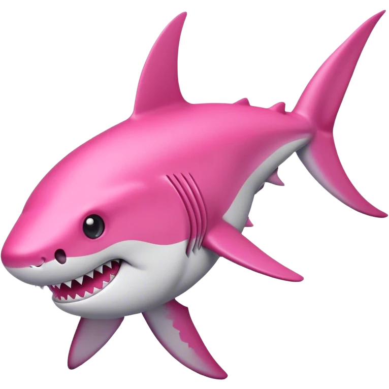 Tiburón con un lazo rosa emoji