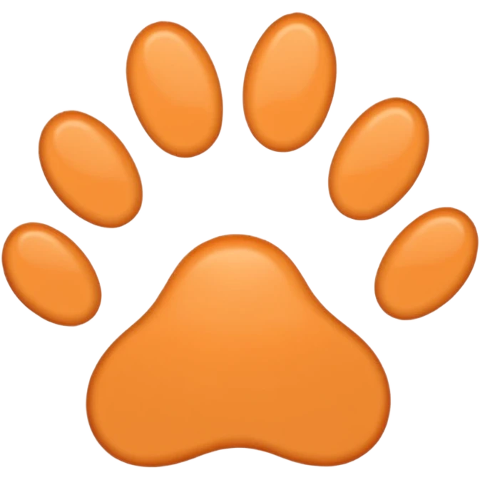 a light pastel orange pawprint emoji