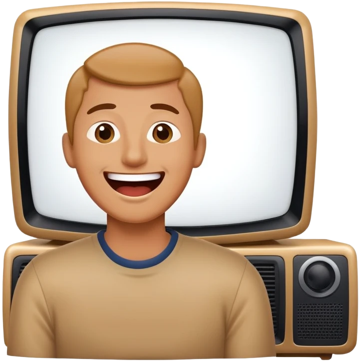 person watching a comedy show on TV emoji