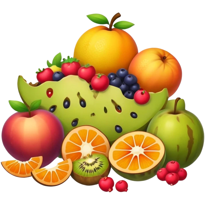 spoiled pile of half eaten fruits  emoji