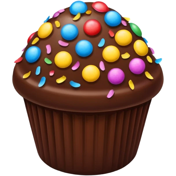 brigadeiro with colorful confetti, transparent background emoji