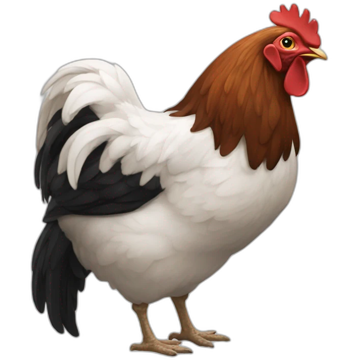 Une dent qui a une poule en laisse emoji