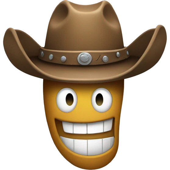 Neutral smiley face with cowboy hat emoji