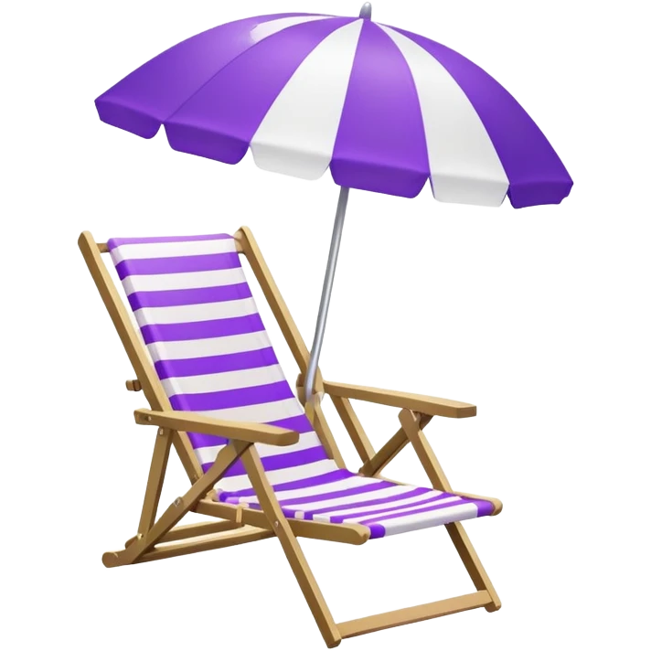 beach chair with purple umbrella emoji