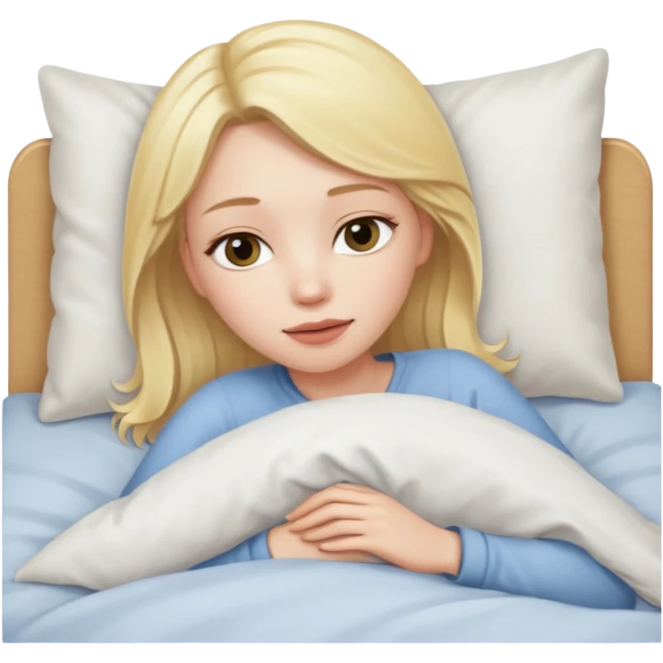 blonde girl laying in bed emoji